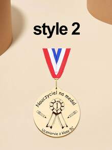 1pc Wooden Personalised Graduation Medals, Handmade Nursery And School Leavers Gifts, Personalised Nursery School Graduation Medals,Personalised Teacher Medal Gift Thank You Award School Hero Congratulations Best Teacher In The World - Red and Blue - View 34