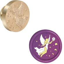CYFUN DESIGN 1 PC Minimalist Floral Series Wax Seal Stamps 25mm Solid Brass Engraved Fire Lacquer Stamp Heads NO Handle For Decorating Notebook Gifts And Greeting Cards (Lilies, Spring Branches, Flower Bushes, Chimes Patterns) Back To School,Back To School,School Supplies