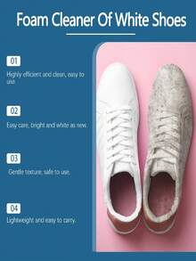 Sneaker Cleaner - Cleans Stains, Prevents Yellowing, Revives Whiteness. No Water Needed, Just Spray & Clean. Protects Color, Deep Cleans Stubborn Dirt. Suitable For: Sneakers, Athletic Shoes, Canvas Shoes, Mesh Shoes