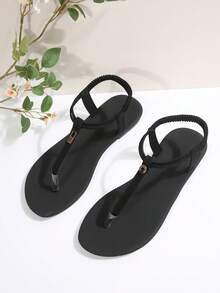 Dép lê quai ngang thời trang mới dành cho nữ, dép xỏ ngón kiểu La Mã sành điệu màu đen, be, nâu; dép đi biển dệt dày màu trơn thoải mái; dép đế dày được các blogger khuyên dùng; giày đi biển mùa hè; dép lê gót thấp mũi tròn khóa cài thanh lịch; dép ngoài trời đơn giản bằng da chống trượt, kháng mùi, đính hạt; dép lê đế bằng đa năng dành cho nữ, dép xỏ ngón. - màu đen - Xem 7