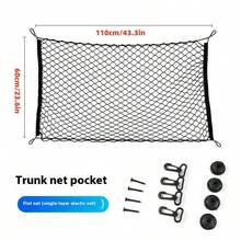 1pc Car Trunk Storage Net Bag, Luggage Organizer Net Pouch For Vehicle Rear Cargo Holder For Women Storage Organizer Travel Essentials Back To School Dormitory Storage - Black - View 8