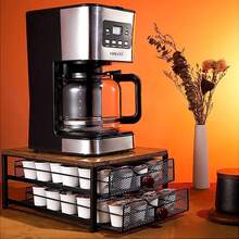 2層式コーヒーカプセル＆コーヒーマシンラック収納ラック（ブラック） - ブラック - チェックする 3