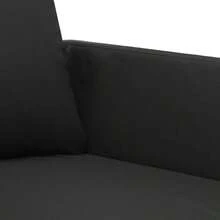 2-Seater Sofa Black Faux Leather, Metal, Foam Medium Durable-7822 - Multicolor - View 6
