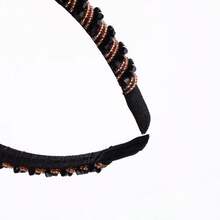 1KIT/2 Pieces Fashion Crystal Tiara And Colorful Hair Beads. - Prata E Preta - View 4