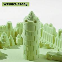 500g Green Magic Sand For Children, Safe Indoor Playing Sand, Non-Sticky