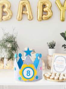 1Set Crown Shaped Birthday Decorative Hat,Felt Adjustable Crown Birthday Hat With Number 0-9 Including Five Styles,Birthday Party Decoration,Photo Props Decor,DIY Decorative Hat,1st Birthday Party Accessory,Dress Up Headwear,Babyshower,Gender Reveal Party Decor,Party Favors,Holiday Party Supplies