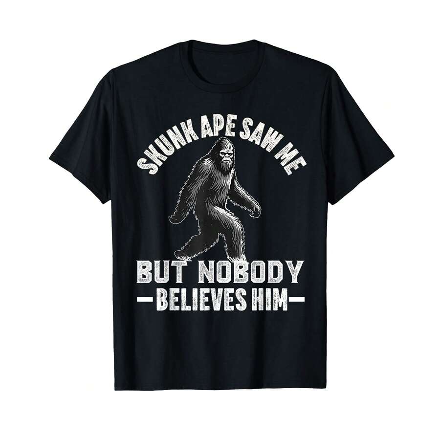 Camiseta divertida del "Skunk Ape Monster", primo del Bigfoot de Florida, en obsequio para el novio - Negro - Ver 1