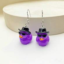 1 Pair Cute Resin Duck Pendant Earrings, Suitable For Summer Pool Party, Vacation Outfit, Women Gift