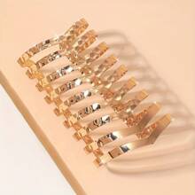 1 pièce Bracelet Manchette Métal Bohème à 9 Couches, Style Flashy et Exagéré