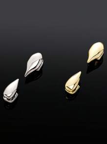 1 Paar metallische Fangzahn-Grillz, Punk Rock Hip Hop Zahnzubehör, einstellbare Kostümprobe für Partys, Festivals, Bühnenauftritte, unisex Geschenk mit Dentalkleber