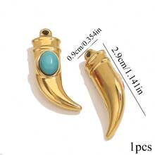 1 pieza Colgante de machete con ojo de tigre rojo de acero inoxidable de moda, accesorio para hacer collares, aretes, pulseras y joyas - colgante - Ver 7