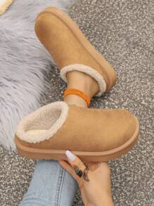 2025 Botas de Neve Fofas de Estilo Boho com Fivela, Forração Falsa de Camurça e Pele Falsa, Quentes e Grossas para a Temporada de Frio