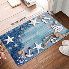 1 buah Keset Lantai Anti Selip Motif Kerang dan Bintang Laut Pantai - Sempurna untuk Pintu Masuk Dalam/Luar Ruangan, Dapur, Kamar Mandi, Keset Pintu Masuk Luar Ruangan, Keset Pintu - MultiWarna - View 9