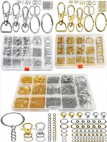 DIY 13-Slot Fashion Keychain Making Kit, Key Ring, Key Chain, Hardware, Lobster Clasp, Box Accessories, Keychain Craft Jewelry - Multicolor - View 12