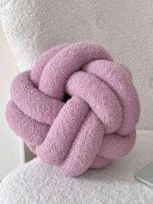 1pc Plush Sherpa Knot Ball Decorative Pillow, Home Decor Accent Cushion For Sofa Bedroom, Halloween Gift - Multicolor - View 15