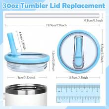 2 PCS 40oz Spill Proof Tumbler Flip Straw Lid For Cup, Leak Proof Tumbler Lid Replacement Fit For  , Reusable Tumbler Cover 40oz Cup Accessories - trắng - Xem 2