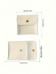 2/10/20 件白色银色粉色黑色人造皮革珠宝袋，带按扣封口珠宝收纳袋 - 豪华礼品袋，可容纳耳环、项链、手镯和戒指 - 非常适合存储和配饰