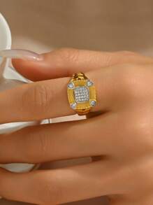 1pc Fashionable, Creative, Elegant, Unique Design, Retro European & American Style Ring, Suitable For Women's Daily Wear, Wedding & Engagement Gift