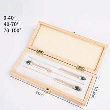 3pcs/Set 0-100% Hydrometer Wooden Box Plastic Box Tester Concentration Meter Vodka Whiskey Liquor Density Meter Set Alcohol Meter