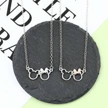 bandai 1pc Disney Cute Minnie Mouse Bow Knot Pendant Popular Cartoon Figure Necklace Mickey Mouse Minnie Pendant Necklace