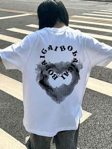 200g Pure Cotton T-Shirt 2025 Summer Ladies New Short Sleeve Pure Cotton Holiday Pattern Short Sleeve Round Neck Couple Wear Small Shirt Tops - 白色 - 查看 1