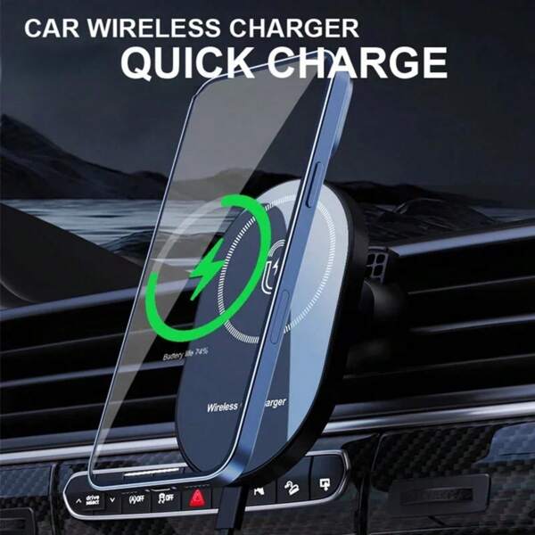 New Magnetic Car Fast Charging Station Car Wireless Chargers Air Vent Clamp Phone Holder For IPhone 15/14/13/12/Pro Max/Mini