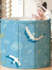1pc Foldable Full Body Adult Bathtub, Home Use Portable Soaking Tub, Compact Design For Small Space, Convenient Shower And Foot Bath, No Electricity Needed, Bathroom And Outdoor Bathing Solution Back To School