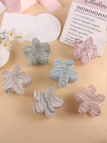 1pc/6pcs Flocked Wave Plumeria Hair Clips, Suitable For Women's Daily Life, Casual, Party, Commuting, Vacation - Hair Accessories, Best Gift Choice For Celebrating Festivals, Birthdays, Anniversaries Or Graduations For Girlfriends And Mothers