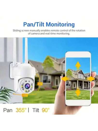 1080P Wireless Wi Fi Security Camera Motion Tracking 360° View, Home/Office Monitoring, ful Night Vision, Dual Way Audio, PTZ, Cloud Storage view 6