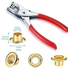 202/402pcs 6mm Snap Eyelets Kit, Gold & Silver Color Snap Eyelets Set With Pliers, Punching & Sewing - Multicolor - View 7