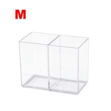 1 pieza Soporte transparente para brochas de maquillaje, organizador de tocador transparente de escritorio para lápices de cejas, productos para el cuidado de la piel, almacenamiento compacto de cosméticos para el baño y el dormitorio