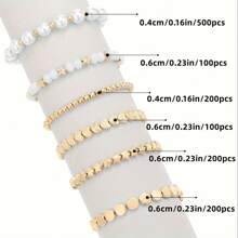 1300pcs/Set Spacer Beads Set Star Beads Golden And Silvery Round Ball Beads Round Multi Faceted Spacer Beads Heart Beads Flower Beads Flat Disc Beads Loose Beads Bracelets Earrings Necklaces Jewelry Making