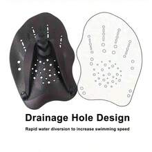 Hand Swimming Paddle, Swimming Training Paddle, Silicone, Adjustable, Swimming Accessories - Black - View 4