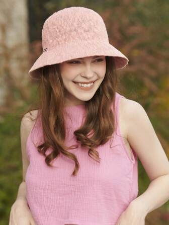 1 件韩版女士渔夫帽，夏季新款，适合圆脸，时尚，防晒，小众设计太阳帽