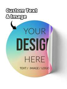 1-100pcs Personalized Labels - Custom Stickers With Any Text, Image, Custom Thank You Labels Stickers ,Seal,No-Iron,Ornamental,Colorful Custom, Unique Ideal Gifts For Him, Her,Family,Friends,Son,Daughter,School Students, For Anniversaries,For Children's Day,For Birthdays, School,Home