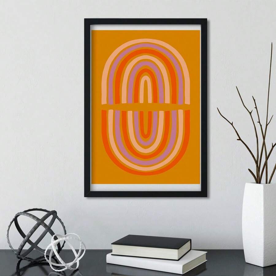 1PC Retro Style Arc Decor Art Canvas Print, Painting, Artistic Poster, With Canvas For Living Room, Bedroom, Office, Dining Room, Bar Decor, Perfect Gift And Decoration [Unframed] - Multicolor - View 1