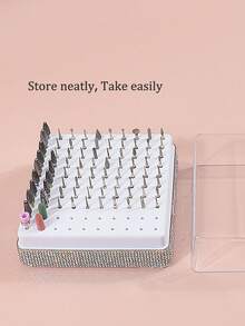 klimonla 指甲锉头收纳盒，指甲锉架，清洁粉尘展示盒，美甲工具收纳盒 - 彩色 - 查看 3