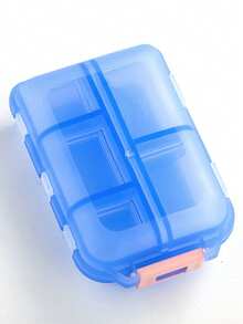 1pc Portable Mini Medicine Box, 10 Compartment Transparent PVC Pill Storage Case, Large Capacity Transparent Pill Organizer Box, Travel Medicine Sorting Container, Suitable For Medicines, Earrings, Rings, Necklaces, Capsules, Etc. Convenient For Various Users - Multicolor - View 12