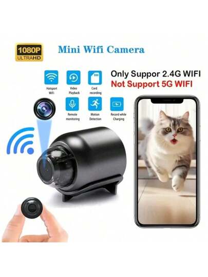 Pc/ Wireless WiFi IP Camera, 1080P HD Home Security Camera Remote App Control, Motion Detection Alert, Sound Monitoring, USB Powered, Compact Easy Installation, Pet Monitoring view 7