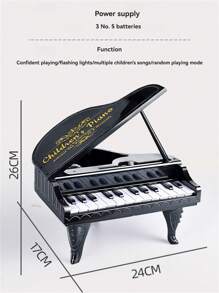 Minipiano de teclado infantil con modo de función multipulsación, incluye múltiples melodías, 24 teclas negras y blancas para tocar, juguete de piano electrónico realista para juego interactivo entre padres e hijos, para niños y niñas