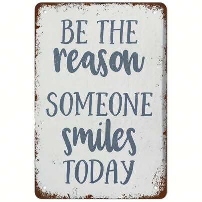 1 Stück Vintage inspirierendes Slogan Metallschild, Retro Aluminium Plakette für Außen- und Innenbereich, 2D flach, ideal für Heim, Büro, Café Dekoration um Menschen zu inspirieren