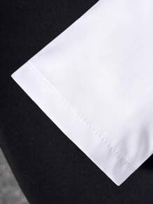 Young Boy Classic Casual Ivy League Style White Short Sleeve Shirt, Formal Events, Gatherings, Performances, Dress