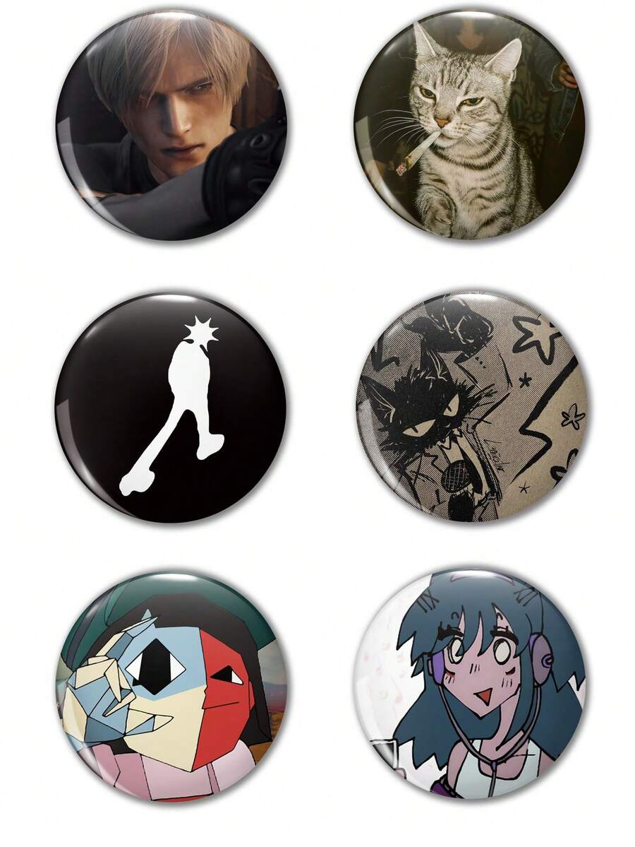 Stylish Graphic Pattern Badge Brooch, Women Lapel Pin, Bag Pendant Accessories, Fun Gift For Friends, Family, Teachers, And Students - Multicolor - View 1