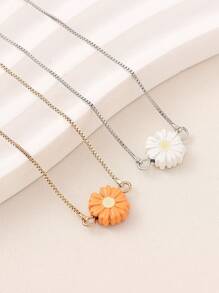 1pc Fashionable Adjustable Copper Daisy Bracelet, Versatile Accessory For Ladies, Suitable For Gift, Commute, Casual, Travel, Party, Daily Wear, Spring/Summer
