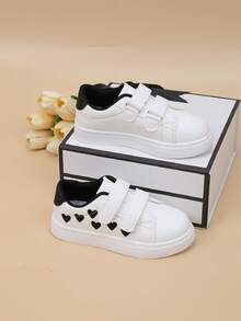 儿童休闲夏季时尚双带刺绣爱心魔术贴多功能运动鞋 - 白色 - 查看 2