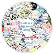 50 张西班牙励志涂鸦、极简主义字母装饰贴纸，适用于文具、剪贴簿、计划簿墙面装饰墙贴房间装饰墙贴趣味贴纸个性化贴纸剪贴簿用品 - 彩色 - 查看 6