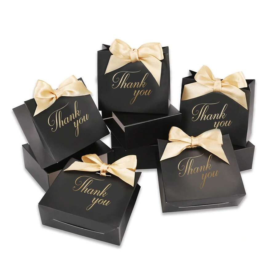 25 Pieces Marble Gift Box For Party, Baby Shower, Chocolate Packaging Or Wedding Favor Box - Black - View 1