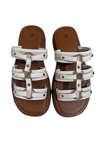 Damen Lässig Sandalen mit dicker Sohle, Sommer - Weiss - Übersicht 3