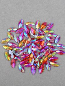 100 cái/gói, Đá giả Acrylic hình mắt ngựa 7*15mm, Đá giả đáy phẳng có đế bạc, Đá giả mắt ngựa nhọn không có lá kim, Dùng cho đồ thủ công tự làm, Trang phục khiêu vũ, Túi xách, Giày dép - Nhiều màu - Xem 6