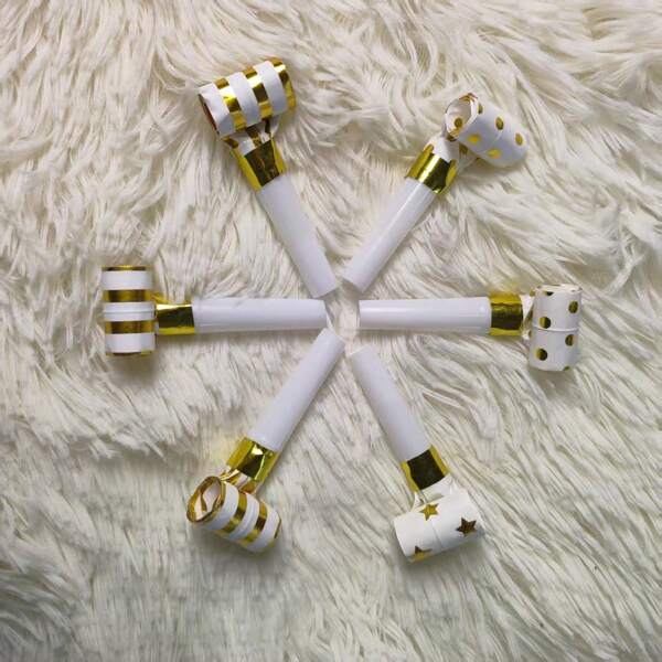 3pcs/Pack Foil Blowouts, Party Decoration Supplies For Birthday, Wedding Decoration, Blow Horns